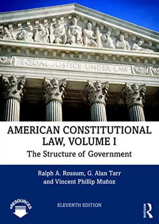 READ [PDF] American Constitutional Law, Volume I: The Structure of Government
