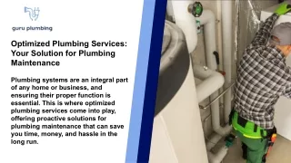 Optimized Plumbing Services Your Solution for Plumbing Maintenance.pptx