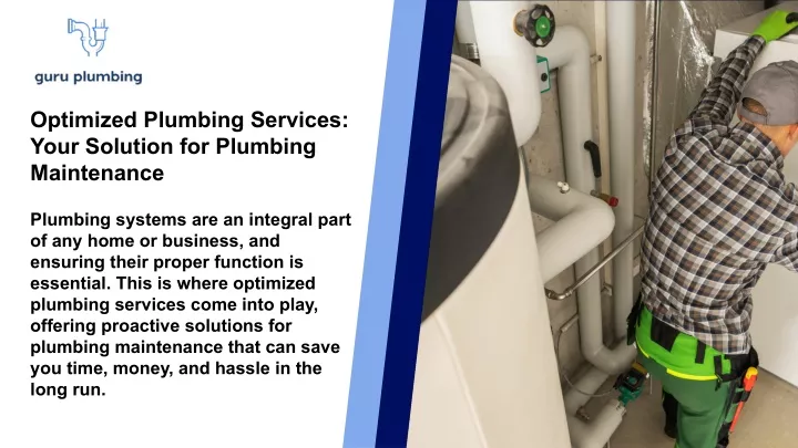 optimized plumbing services your solution