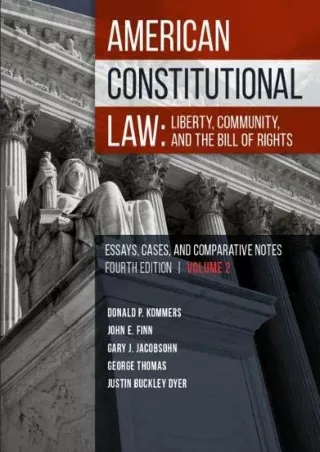 Download Book [PDF] American Constitutional Law: Liberty, Community, and the Bill of Rights