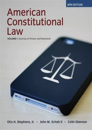 Read ebook [PDF] American Constitutional Law, Volume I, Sources of Power and Restraint, 6th