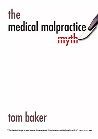 Download Book [PDF] The Medical Malpractice Myth