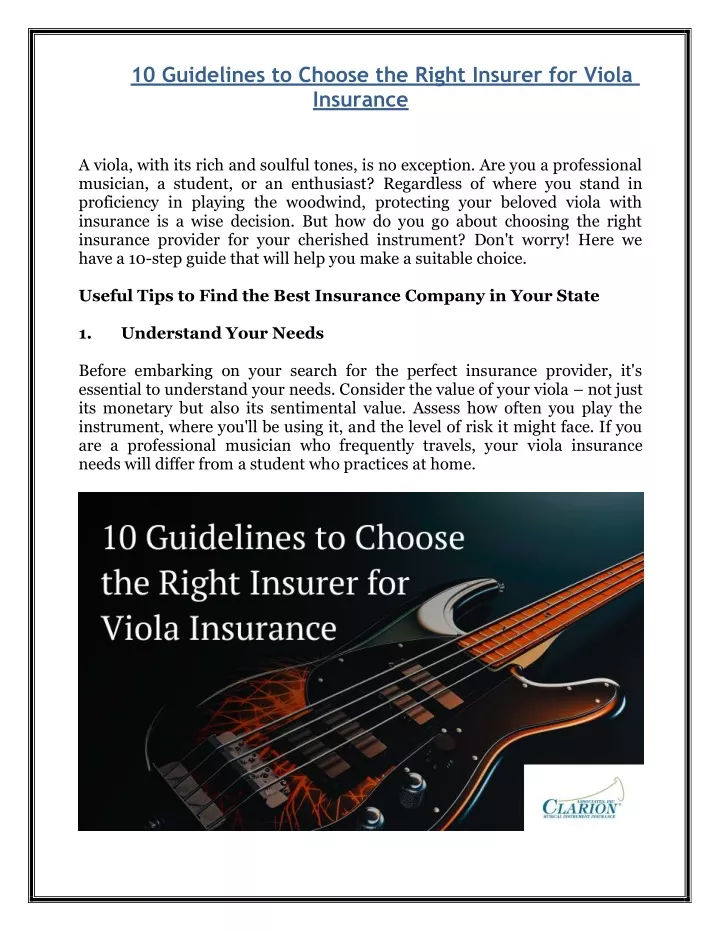 10 guidelines to choose the right insurer