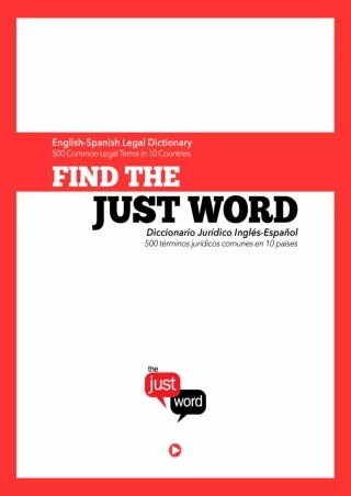 get [PDF] Download Find the Just Word English-Spanish Legal Dictionary: 500 Common Legal Terms in