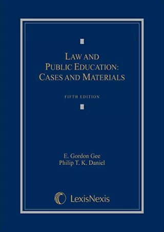 Download Book [PDF] Law and Public Education: Cases and Materials