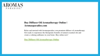 Buy Diffuser Oil Aromatherapy Online  Aromasparadise.com