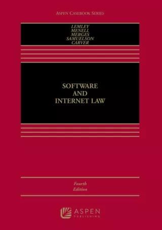 [PDF] DOWNLOAD Software and Internet Law (Aspen Casebook Series)
