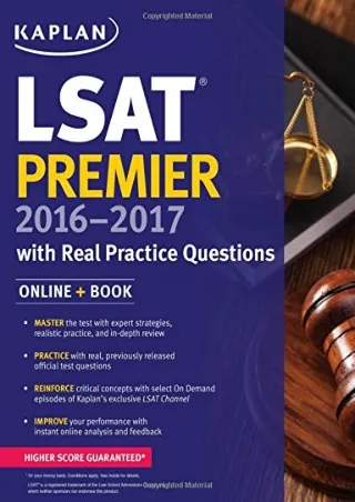 [READ DOWNLOAD] Kaplan LSAT Premier 2016-2017 with Real Practice Questions: Book   Online