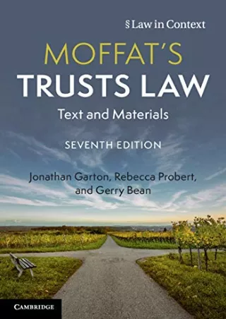 get [PDF] Download Moffat's Trusts Law: Text and Materials (Law in Context)