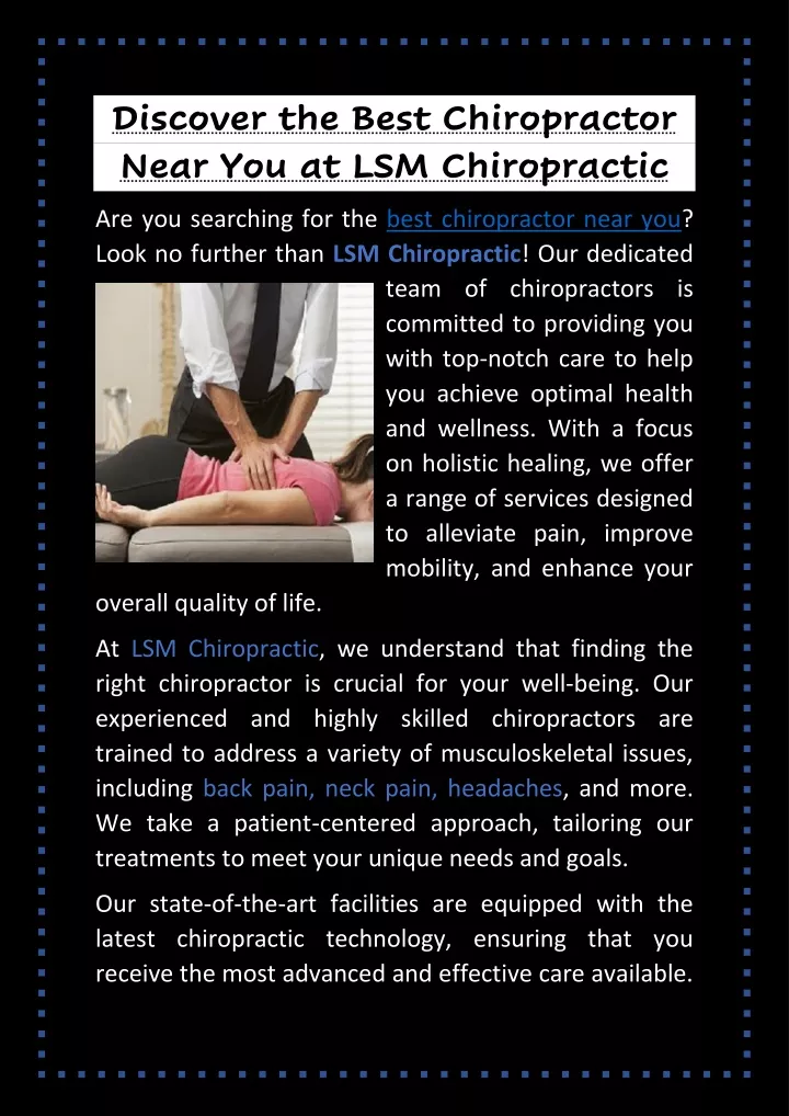 discover the best chiropractor near