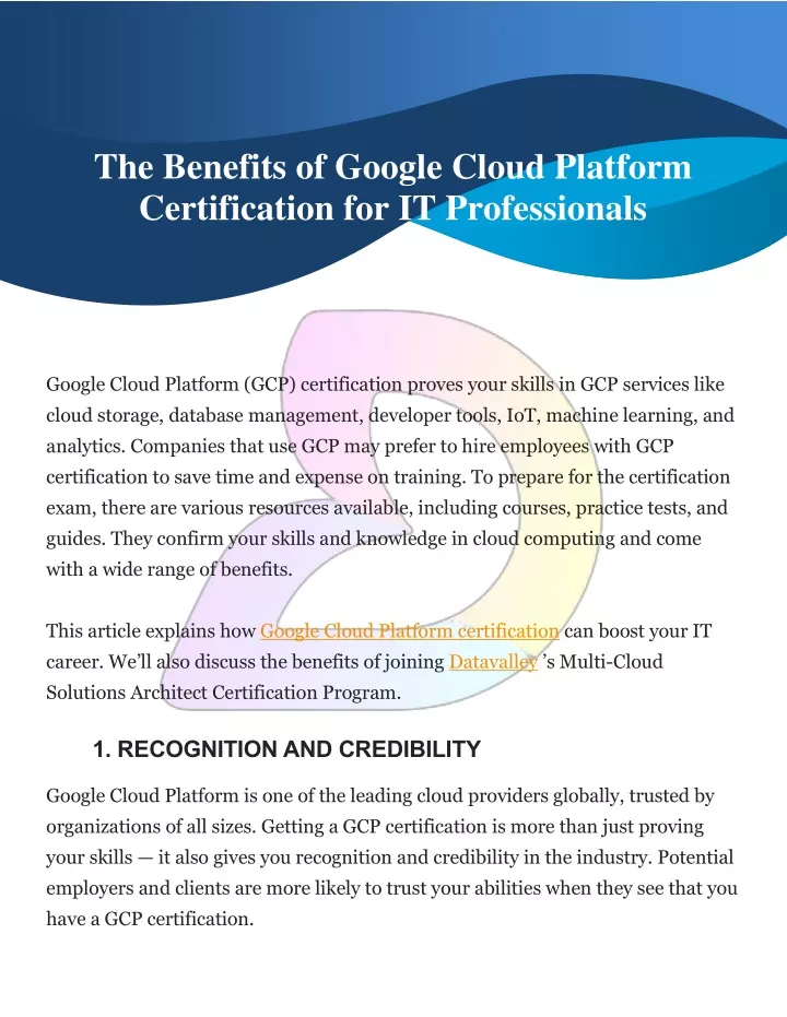 the benefits of google cloud platform