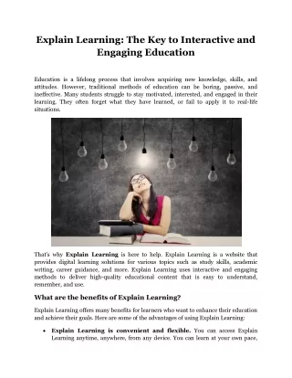 explain learning the key to interactive