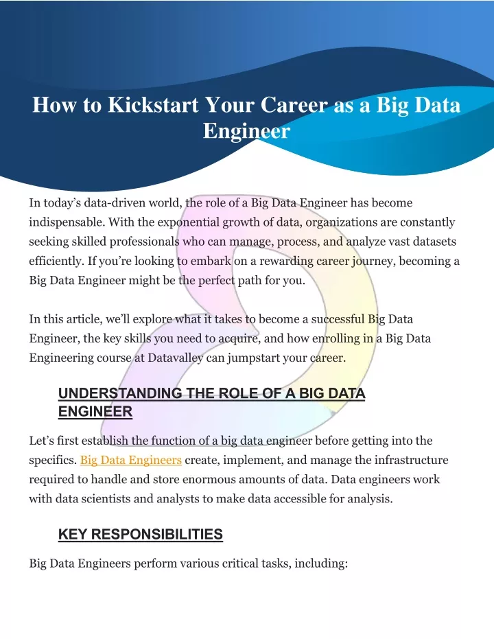 how to kickstart your career as a big data