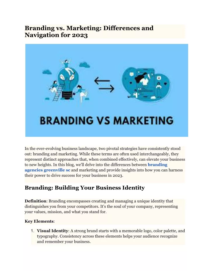 branding vs marketing differences and navigation