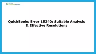 Effective Solutions To Solve QuickBooks Error 15240