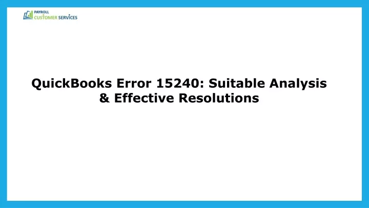 quickbooks error 15240 suitable analysis