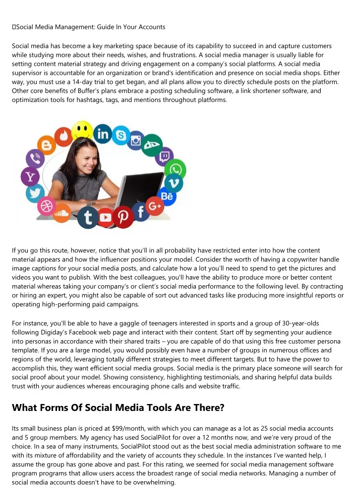 social media management guide in your accounts