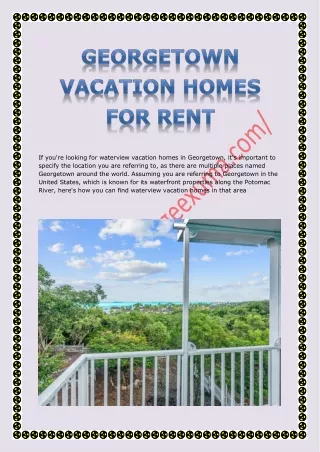Georgetown vacation homes for rent