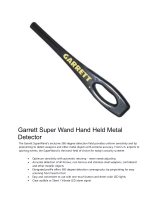 Garrett Super Wand Hand Held Metal Detector