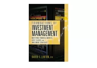 Ebook download Foundations of Investment Management Mastering Financial Markets