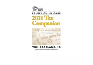 PDF read online Family Child Care 2021 Tax Companion Redleaf Business Series  fu