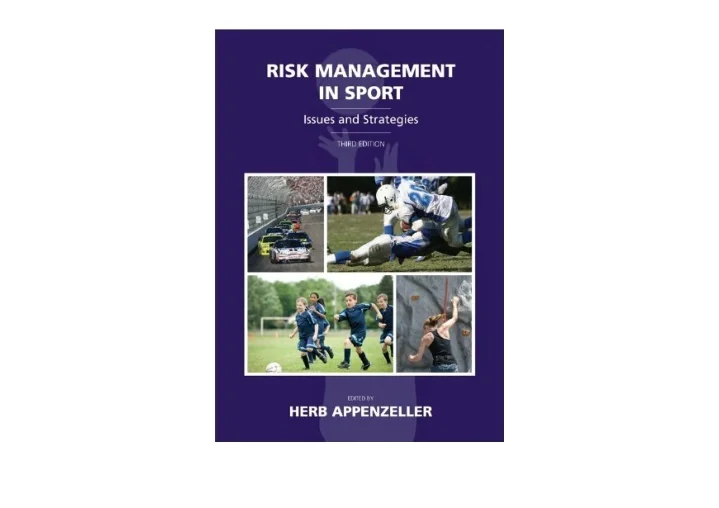 PPT Download Risk Management in Sport Issues and Strategies full
