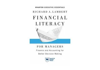 Download PDF Financial Literacy for Managers Finance and Accounting for Better D