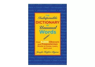 Download The Indispensable Dictionary of Unusual Words Over 6 000 Obscure and Pr
