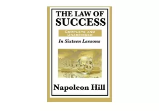 Kindle online PDF The Law of Success In Sixteen Lessons by Napoleon Hill for and