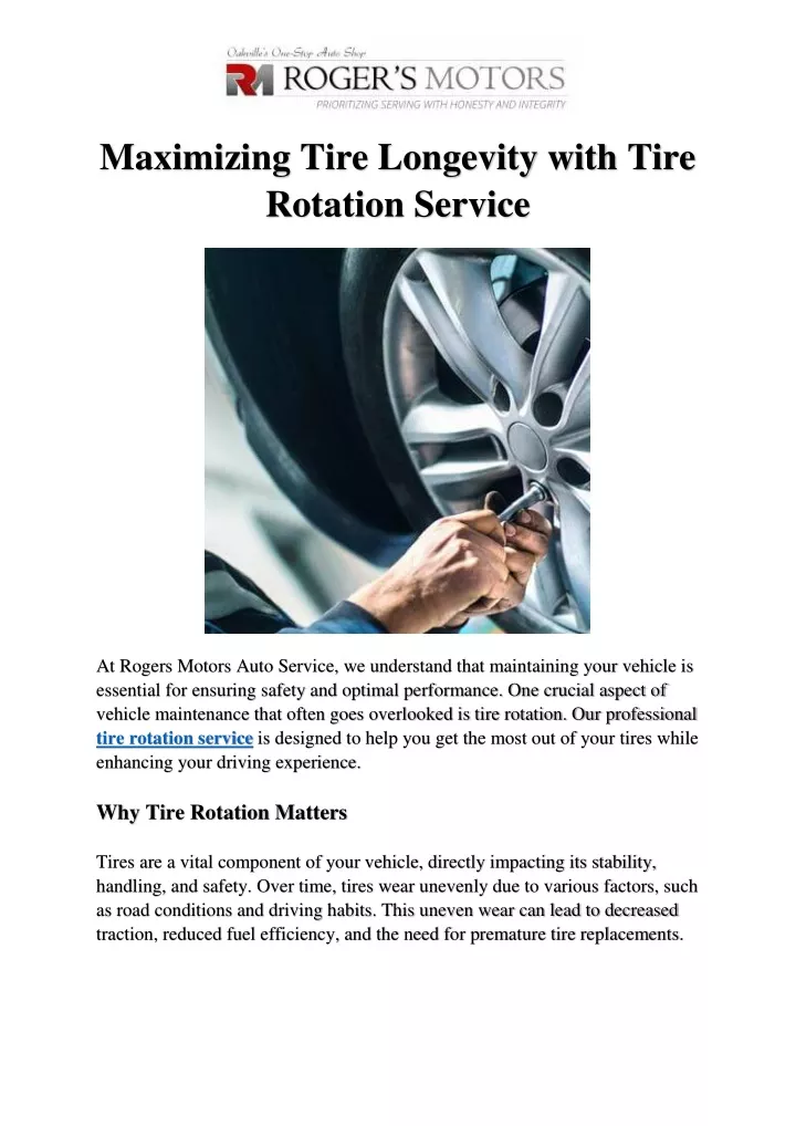 maximizing tire longevity with tire rotation