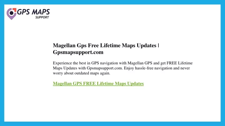 magellan gps free lifetime maps updates