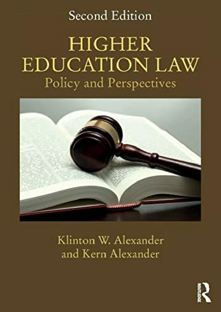 higher education law policy and perspectives