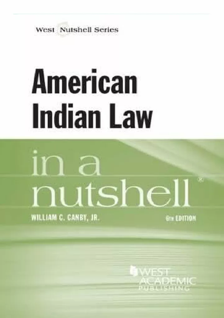 american indian law in a nutshell nutshells