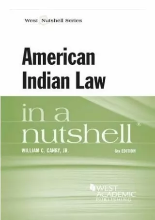 [PDF] DOWNLOAD FREE American Indian Law in a Nutshell (Nutshells) ebooks