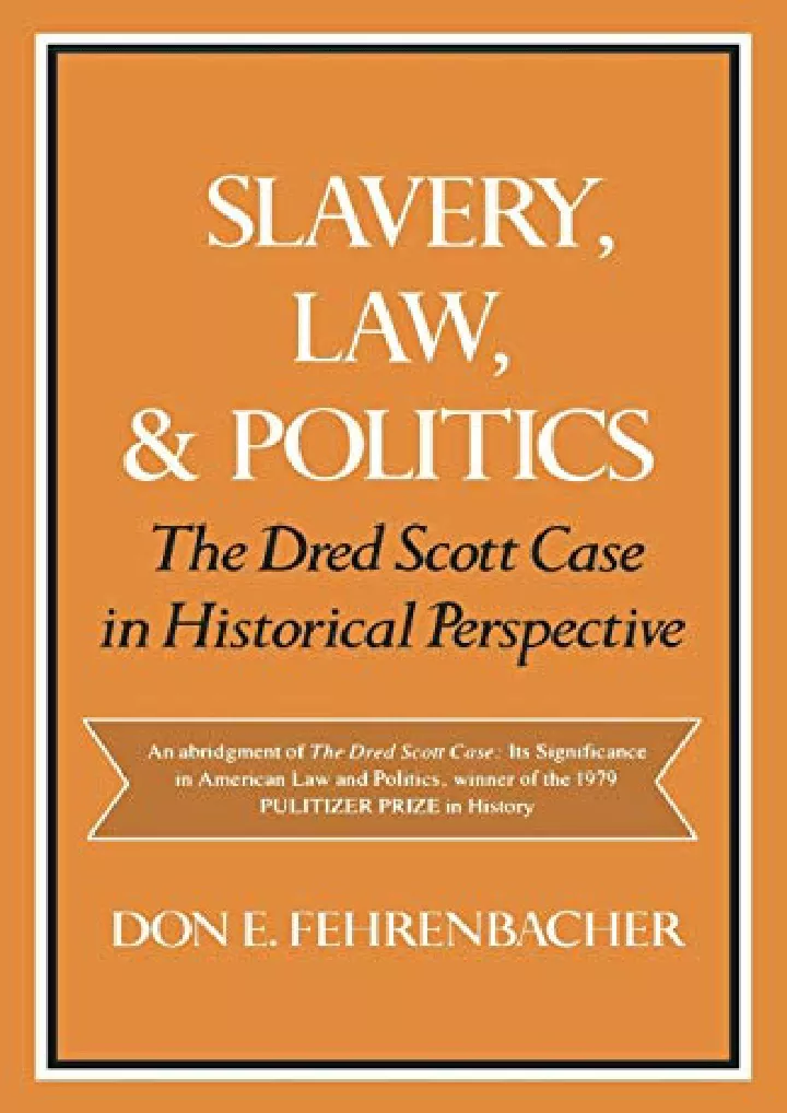 slavery law and politics the dred scott case