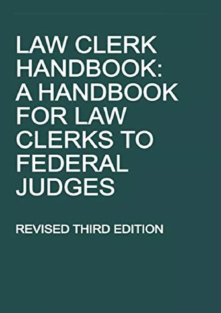 law clerk handbook a handbook for law clerks