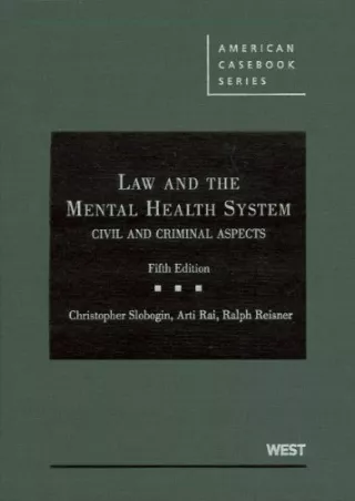 PDF Download Law and the Mental Health System: Civil and Criminal Aspects (