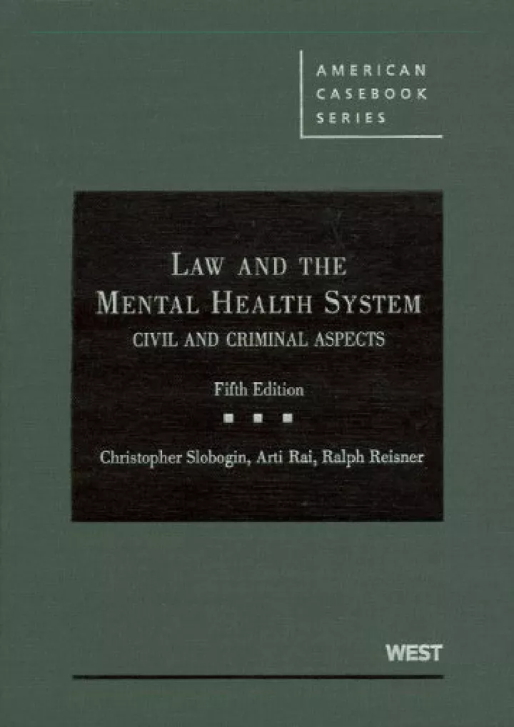 law and the mental health system civil