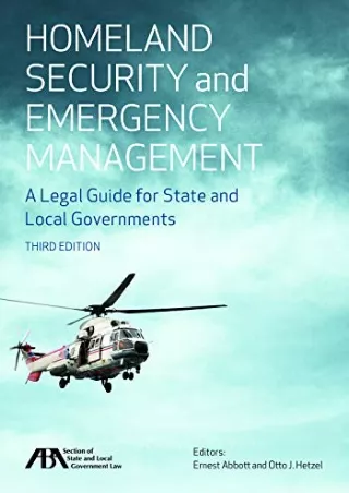 EPUB DOWNLOAD Homeland Security and Emergency Management: A Legal Guide for