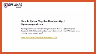 How To Update Magellan Roadmate Gps  Gpsmapsupport.com