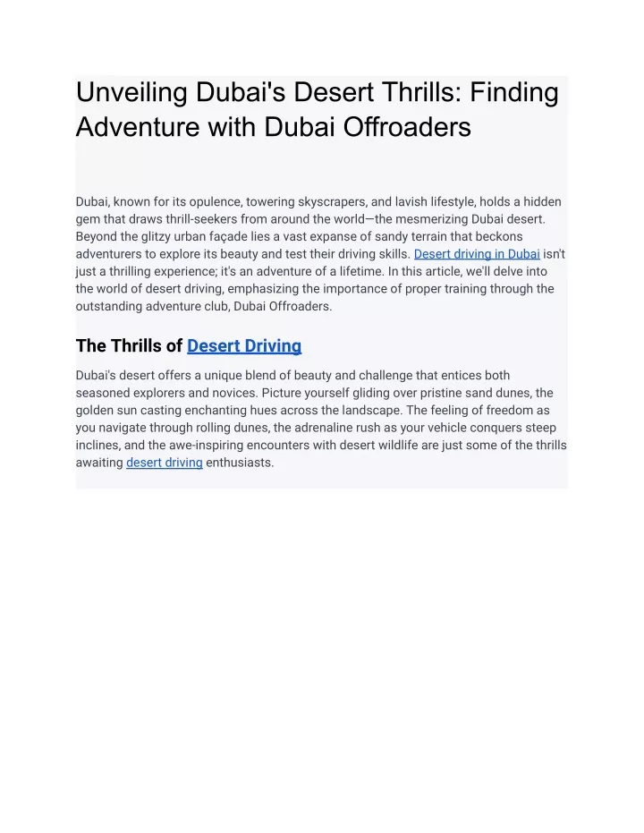 unveiling dubai s desert thrills finding