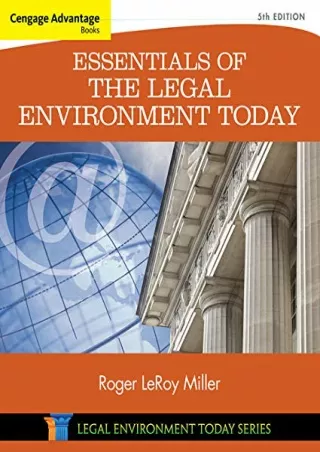 DOWNLOAD [PDF] Cengage Advantage Books: Essentials of the Legal Environment