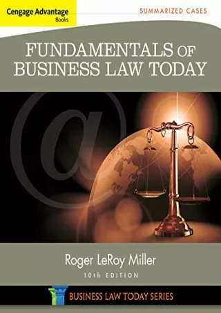 READ [PDF] Cengage Advantage Books: Fundamentals of Business Law Today: Sum