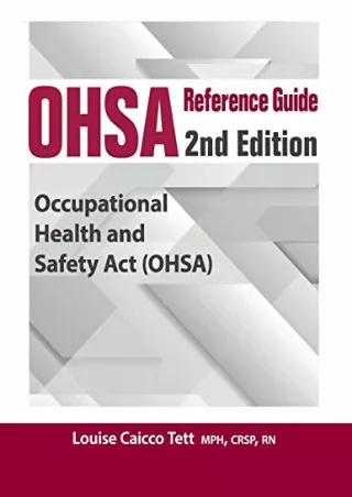 PDF Read Online OHSA Reference Guide: 2nd Edition free