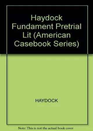 EPUB DOWNLOAD Fundamentals of Pre-Trial Litigation, 4th edition ebooks