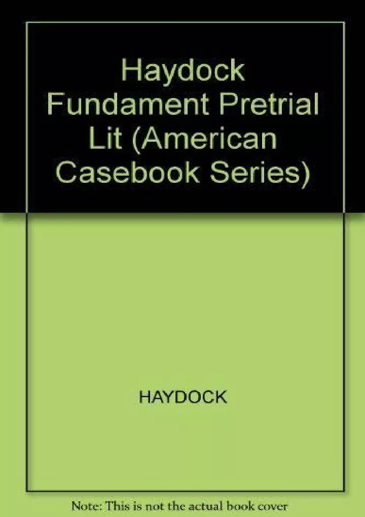 fundamentals of pre trial litigation 4th edition