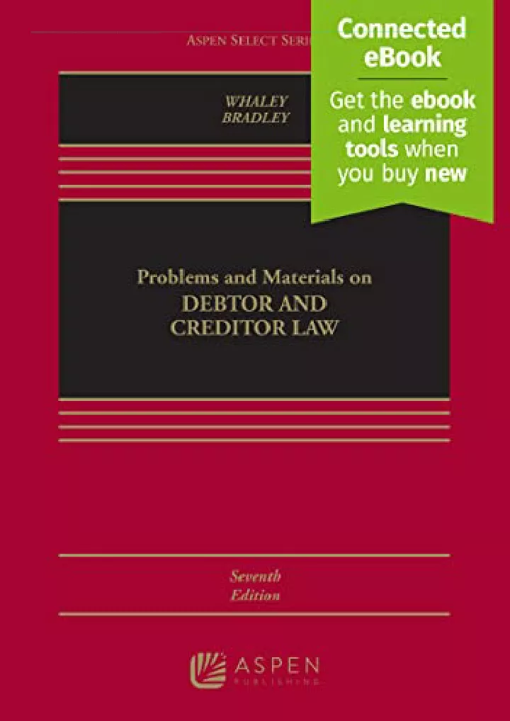 problems and materials on debtor and creditor