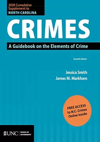 DOWNLOAD [PDF] 2020 Cumulative Supplement to North Carolina Crimes: A Guide