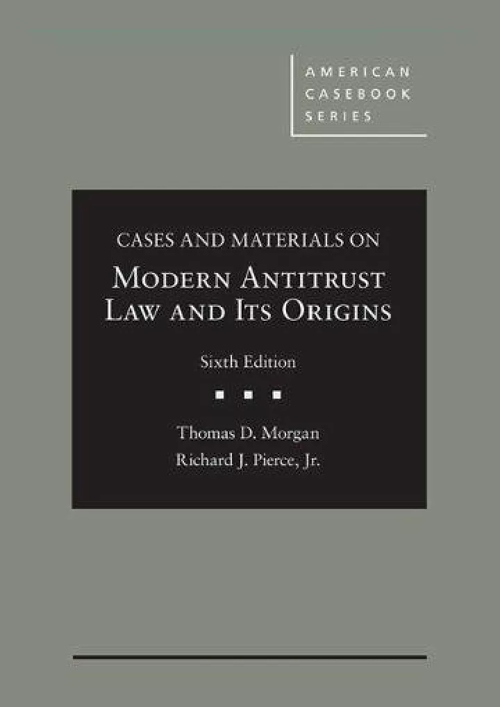 cases and materials on modern antitrust