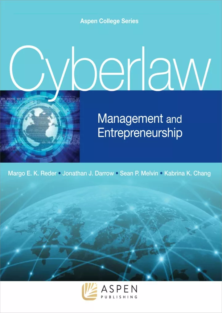cyberlaw management and entrepreneurship aspen